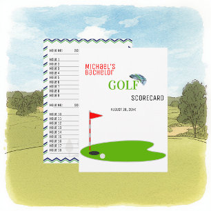 Modern Bachelor Party Golf Scorecard Card