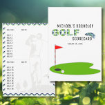 Modern Bachelor Party Golf Scorecard Card<br><div class="desc">Modern Bachelor Party Golf Scorecard Card 
Golf themed scorecard for your bachelor party. Cheers to a fun and memorable bachelor party.</div>