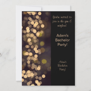 MODERN BACHELOR PARTY INVITE NEW BLACK GOLD