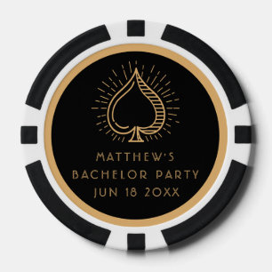 Modern Bachelor Party Weekend Ace Poker Card Poker Chips