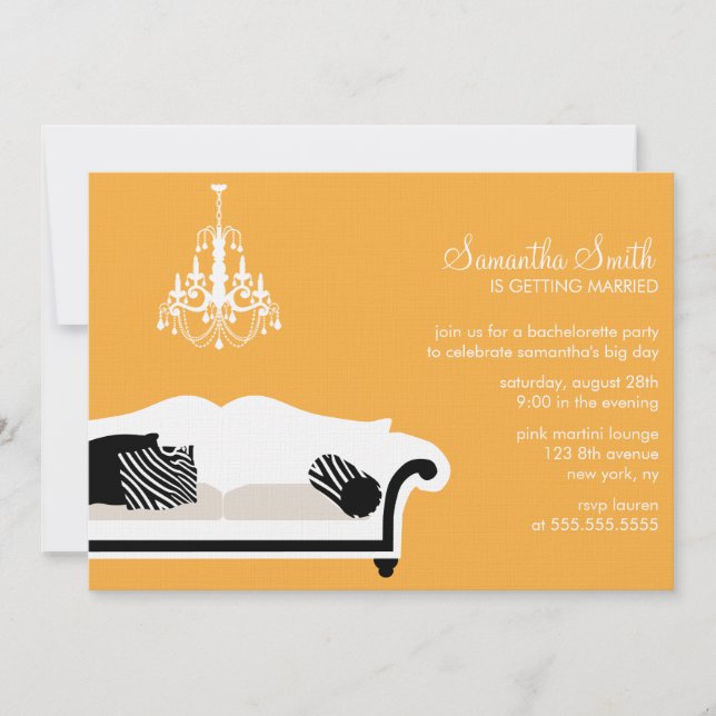 Modern Bachelorette Party or Bridal Shower Invites (Front)