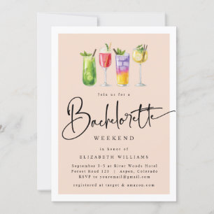 Modern Bachelorette Party Weekend Invitation