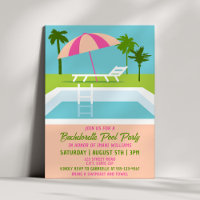 Modern Bachelorette Pool Party Summer Last Splash