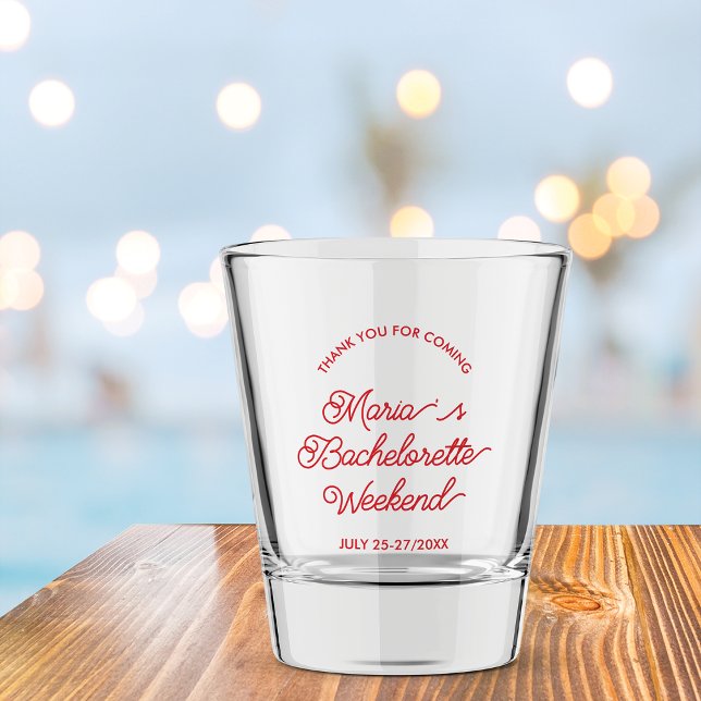 Modern Bachelorette Weekend Party Favour Shot Glas Shot Glass (Creator Uploaded)