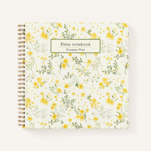 Modern Back to school wildflower pattern floral Notebook