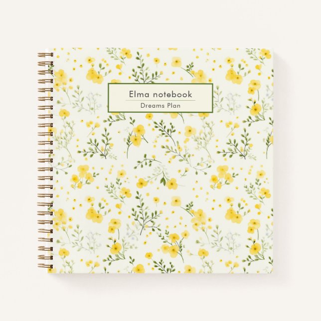 Modern Back to school wildflower pattern floral Notebook (Front)
