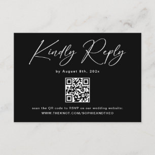 Modern Back Wedding RSVP Card