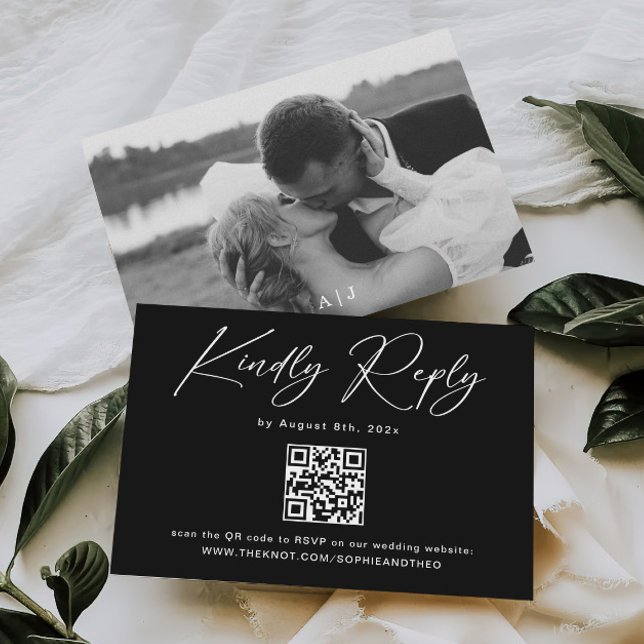 Modern Back Wedding RSVP Card (Creator Uploaded)