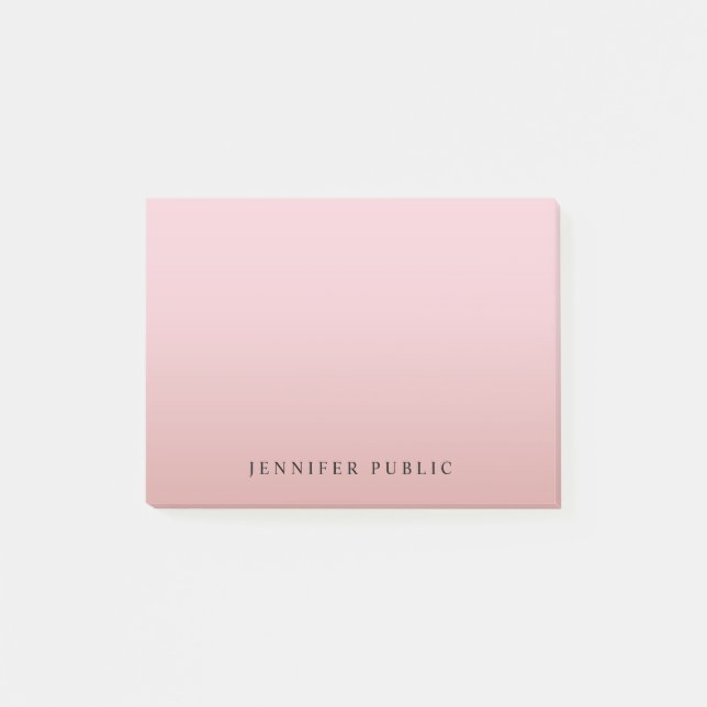 Modern Background Elegant Rose Gold Template Post-it Notes (Front)