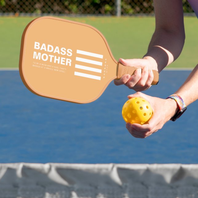 MODERN BADASS MOTHER TAN PICKLEBALL PADDLE (Insitu)
