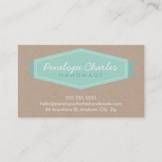 MODERN BADGE LOGO pastel bold mint Eco kraft Business Card
