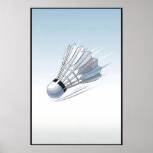 Modern Badminton Shuttlecock Mid Flight Art