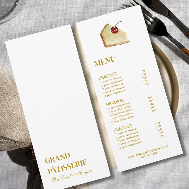 Modern Bakery Cafe Menu & Price List Card (Creator Uploaded)