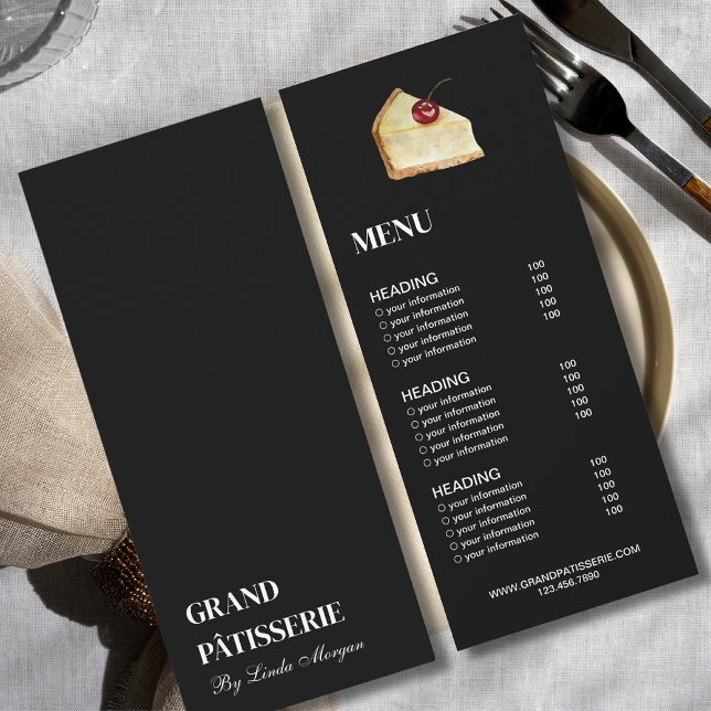 Modern Bakery Cafe Menu & Price List Card (Creator Uploaded)