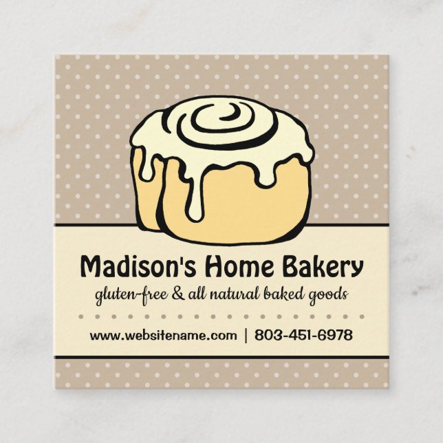 Modern Bakery Caterer Chef Restaurant Square Square Business Card (Front)