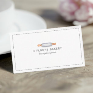 Modern Bakery Chef Caterer Watercolor Rolling Pin  Business Card