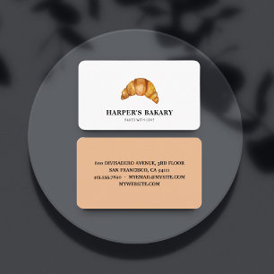 Modern Bakery Croissant Professional Logo Business Card