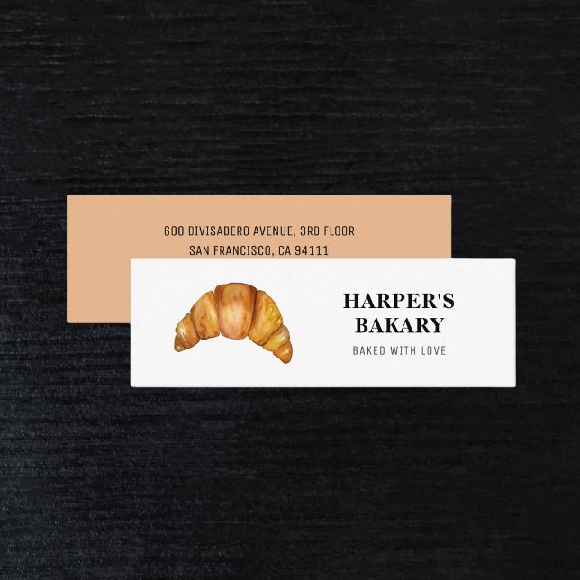 Modern Bakery Croissant Professional Logo  Mini Business Card (Creator Uploaded)