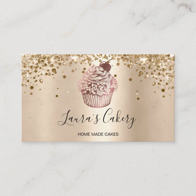 Modern Bakery Cupcake Chef Catering Sweets Pastry  Business Card (Front)