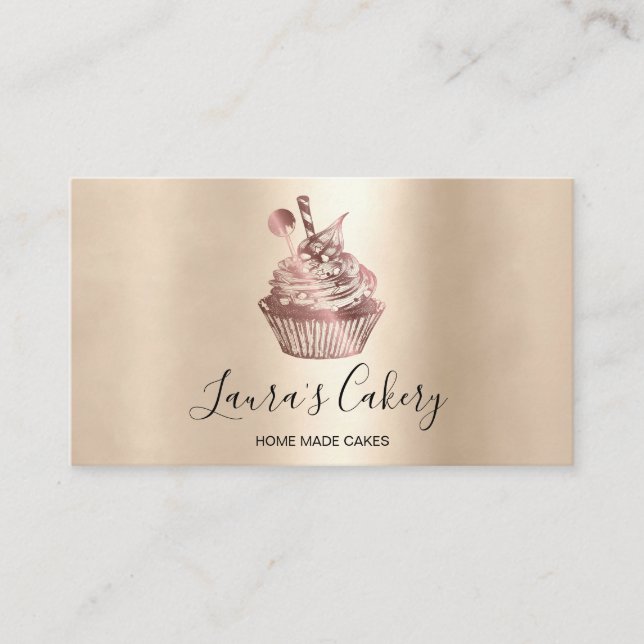 Modern Bakery Cupcake Chef Catering Sweets Pastry  Business Card (Front)