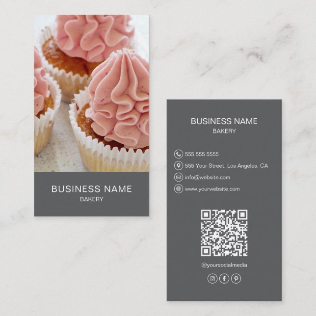 Modern Bakery Custom Photo Business Card (Front/Back)