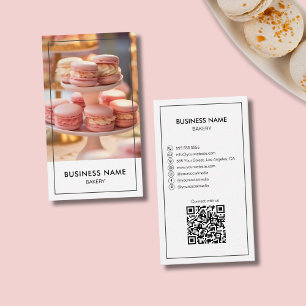 Modern Bakery Custom Photo QR Code Business Card