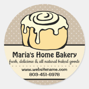 Modern Bakery Labels Template Vintage Polka Dots