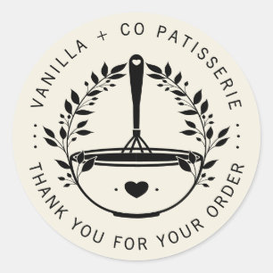 Modern Bakery Pastry Business Customer Thank You Classic Round Sticker
