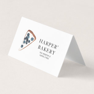 Modern Bakery Tent Business Card Blueberry Logo