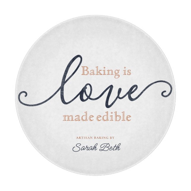 Modern Baking is Love Made Edible Personalised Cutting Board (Front)