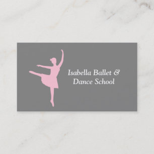 Modern Ballerina Ballet and Dance Studio Grey Business Card