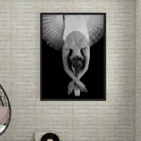 Modern Ballerina Black and White Photo Art