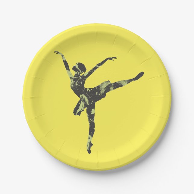 Modern ballet dancer modern dance paper plate (Front)
