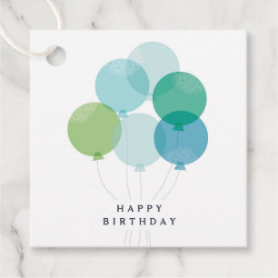 Modern ballon bunch birthday gift favour tags
