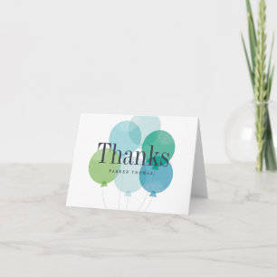 Modern balloon bunch thank you note card