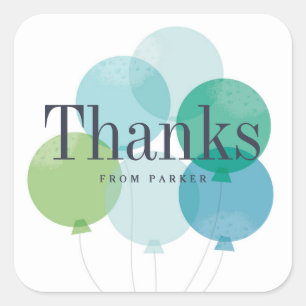 Modern balloon bunch thank you sticker