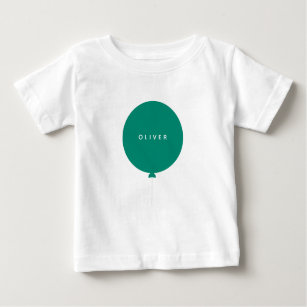 Modern Balloon   Green Scandinavian Unisex Name Baby T-Shirt