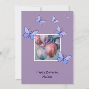 Modern Balloons Photo Happy Birthday Card