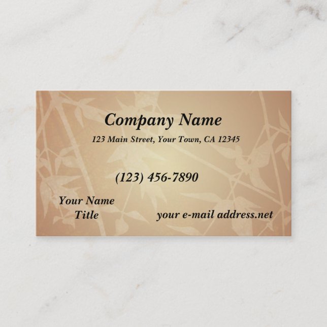 Modern Bamboo Leaves Business Card (Front)