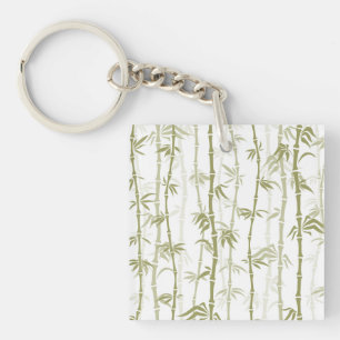 Modern Bamboo Trees Key Ring