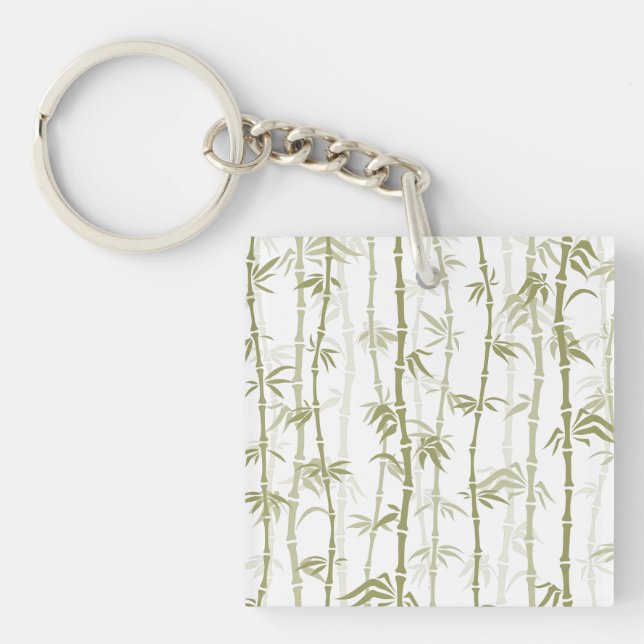 Modern Bamboo Trees Key Ring (Front)