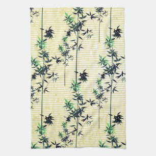 Modern Bamboo & Yellow Tea Towel