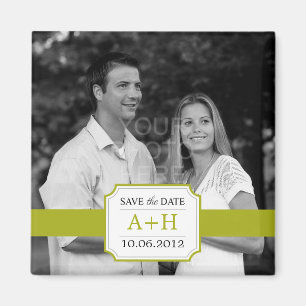 Modern Band Save The Date Magnet (Lime)