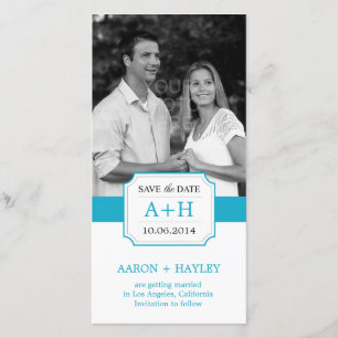 Modern Band Save The Date Photo Card - Turquoise