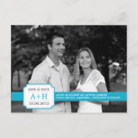 Modern Band Save The Date Postcard (Turquoise)