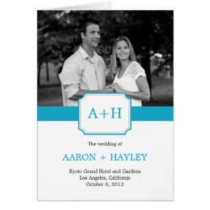 Modern Band Wedding Program Card (Turquoise)