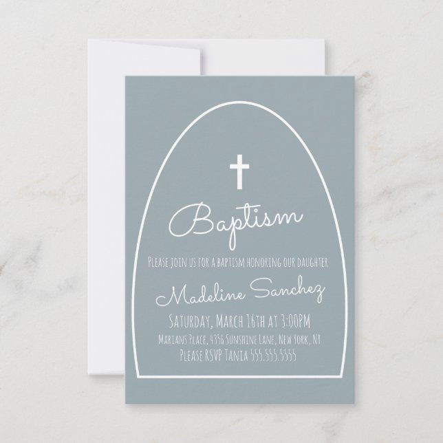 Modern Baptism Arch Baby Dedication Invitation (Front)