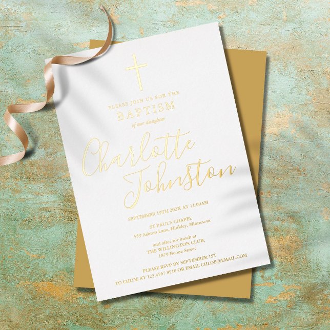 Modern Baptism Christening Elegant Signature Gold (Creator Uploaded)
