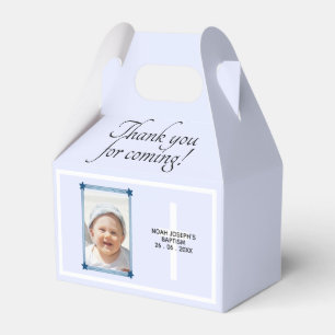 Modern BAPTISM DAY Event Party Blue Favour Box