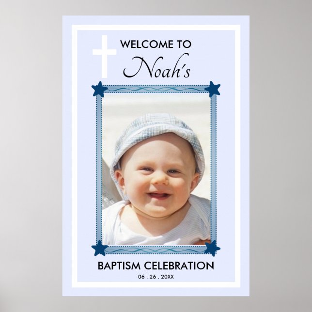 Modern BAPTISM DAY Event Party Welcome Sign (Front)